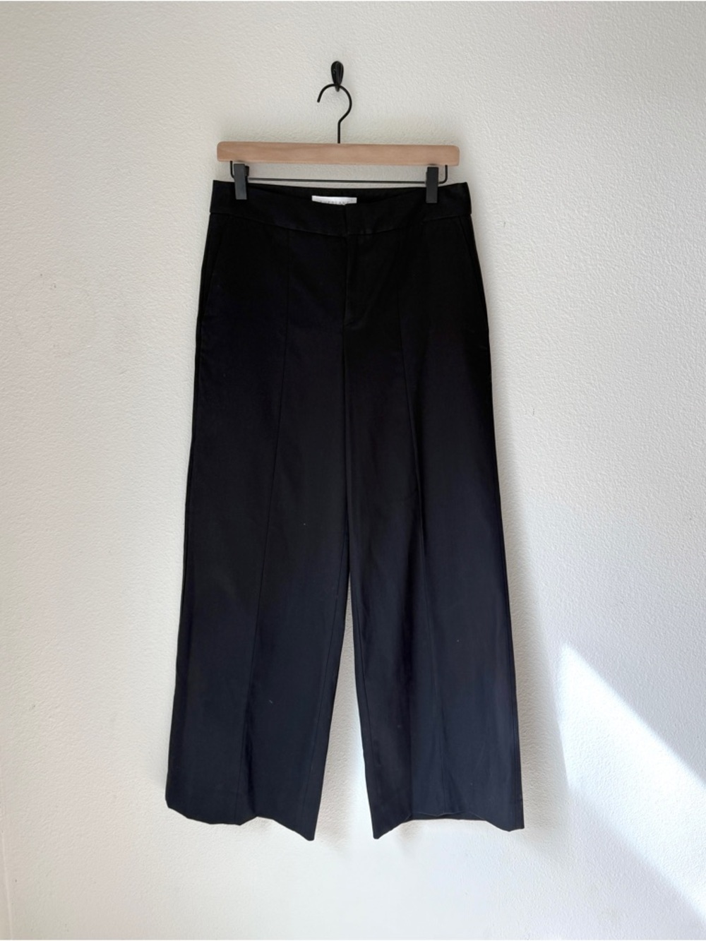 Everlane Seamed-Front Black Wide Leg Trousers - 2 - Like New